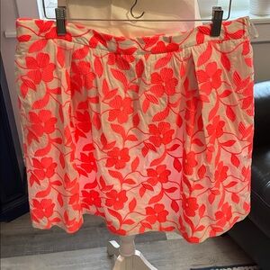 J. Crew Neon Floral A-Line Skirt